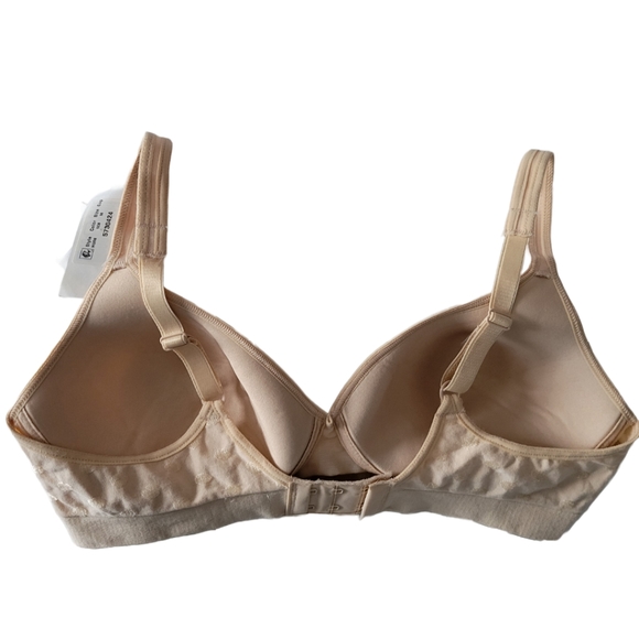 🌟 NWT HANES Comflort Flex FullCoverage Wireless Bra Taupe Polkadot Women's Sz M - Picture 4 of 9